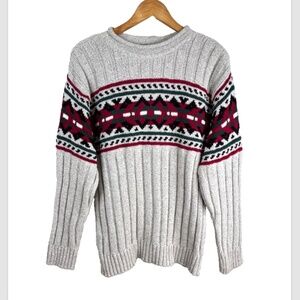 VTG 90s Greatland Fair Isle Roll Neck Sweater M Chunky Knit Ribbed Ski Cabin